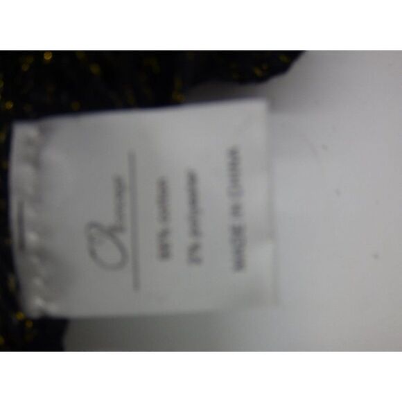 Oh Concept Collection Open Mesh Mettalic Poncho Top, One Size; Black/Gold - Picture 10 of 10